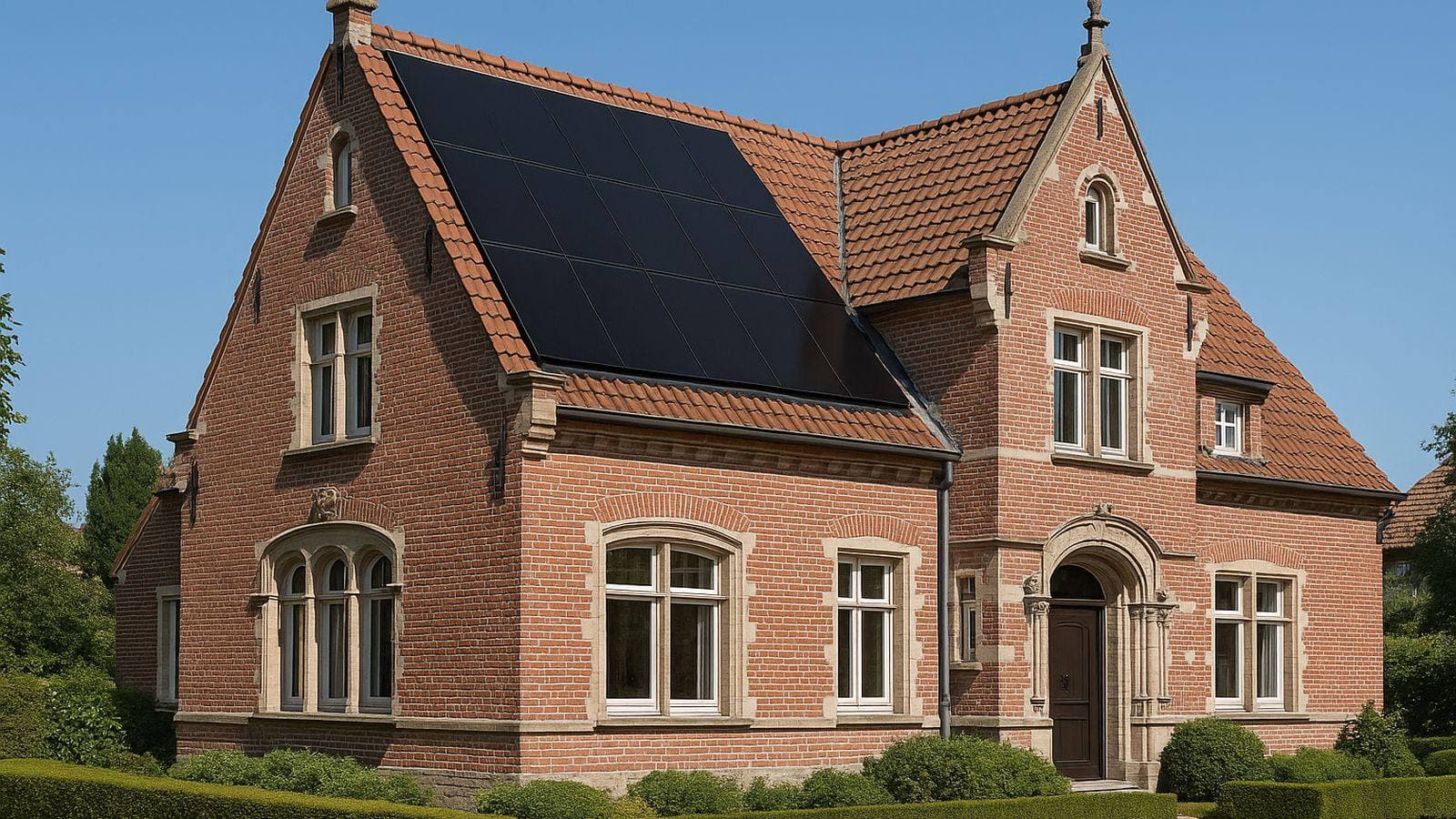 Maison belge équipée de panneaux solaires
